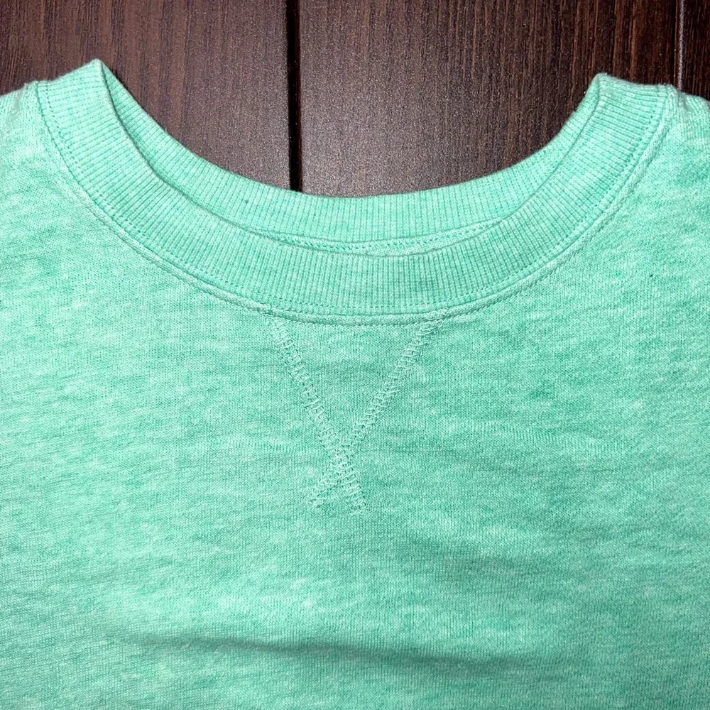 Old Navy Girls Vintage Slouchy Raw Hem Crop Sweatshirt - Mint, Size XL (14-16)